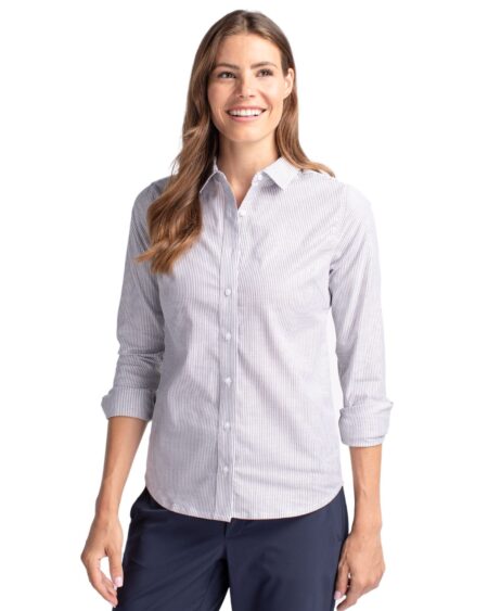 Ladies Stretch Oxford Stripe Shirt | Cutter & Buck Australia