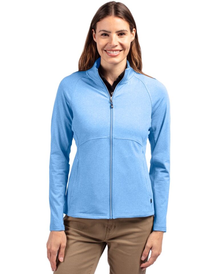 Ladies Adapt Eco Heather Full Zip - Cutter & Buck Australia