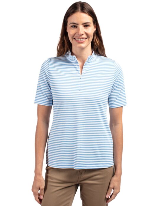 Ladies Virtue Eco Pique Stripe Polo | Cutter & Buck Australia