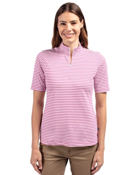 Ladies Virtue Eco Pique Stripe Polo | Cutter & Buck Australia