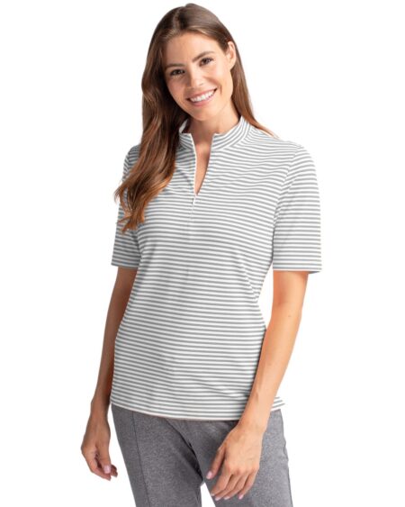 Ladies Virtue Eco Pique Stripe Polo | Cutter & Buck Australia