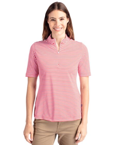 Ladies Virtue Eco Pique Stripe Polo | Cutter & Buck Australia